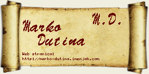 Marko Dutina vizit kartica
